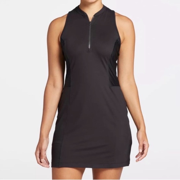 Old Navy Dresses & Skirts - Old Navy Powersoft Go-Dry Front-Zip Sports Dress Sleeveless Black Sz Large